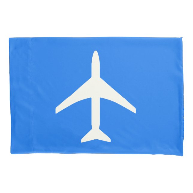 Funky White Plane Blue Background Aviation (Frente)