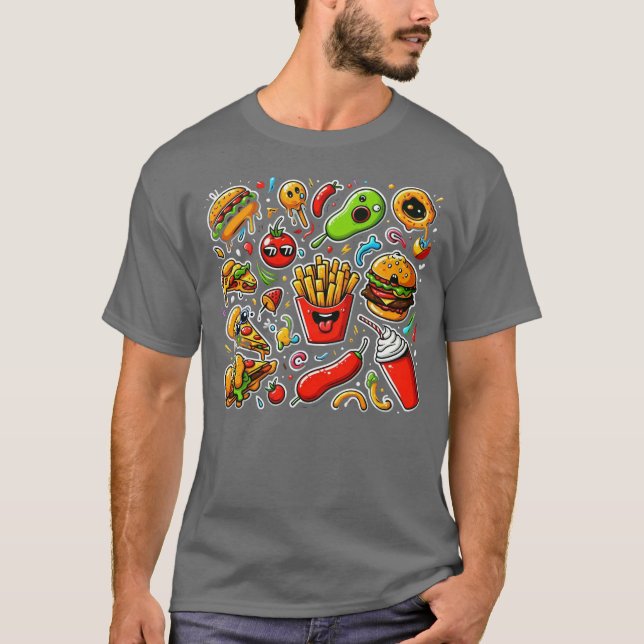 Funny Abstract: #Colorful / (fast food) T-Shirt #9 (Frente)