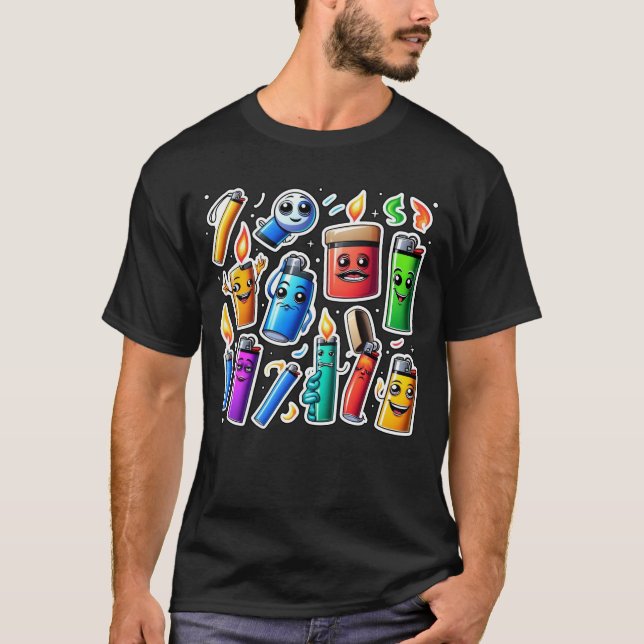 Funny Abstract: #Colorful / (lighters) T-Shirt #4 (Frente)