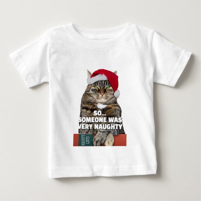 Funny angry cat Christmas T-Shirt (Frente)