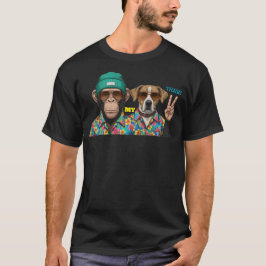 Funny Animal Friends T-Shirt | Cool Monkey Dog  