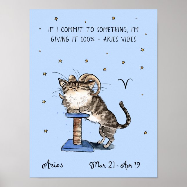 Funny Aries poster Zodiac - Sinal de estrela poste (Frente)
