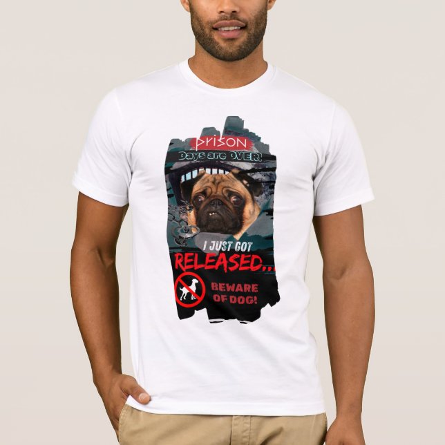 Funny Beware of Dog T-Shirt – Men’s Guard Dog Tee (Frente)