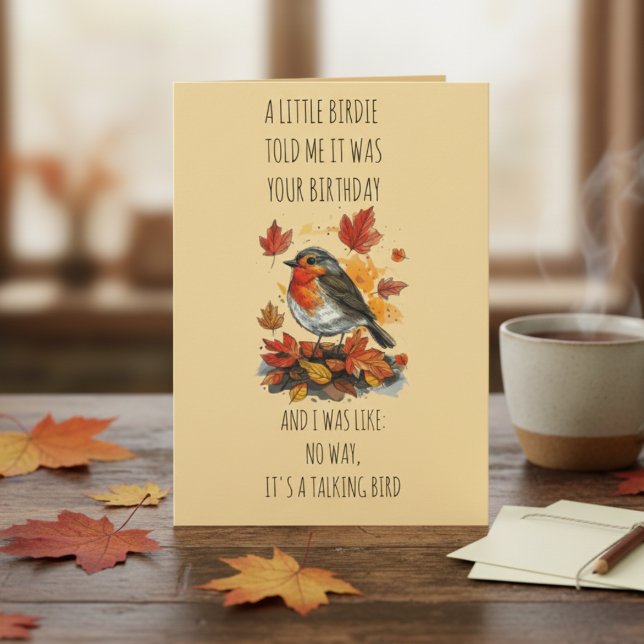 Funny Birdie Birthday Card – Talking Bird Joke (Criador carregado)