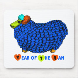 Funny Blue Ram Chinês Ano Zodiac Mousepad