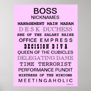 Funny Boss Poster   Sinal do Office   Presente de 