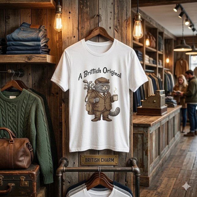 Funny British Shorthair Cat T-Shirt (Criador carregado)