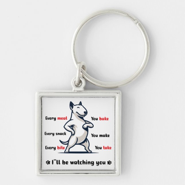 Funny Bull Terrier Dog Chaveiro (Frente)