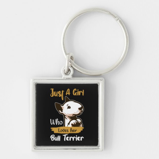 Funny Bull Terrier Dog Chaveiro (Frente)