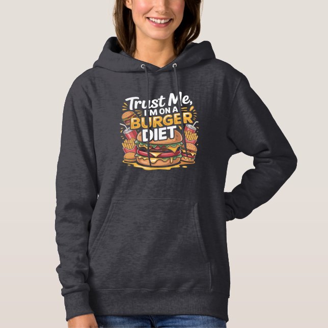 Funny Burger Diet Graphic T-Shirt Design (Frente)