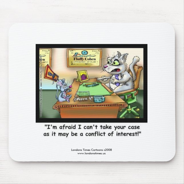 Funny Cat & Lawyer Mouse Pad Divertido (Frente)
