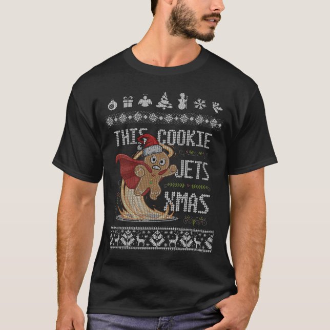Funny Christmas Gingerbread Superhero T-Shirt (Frente)