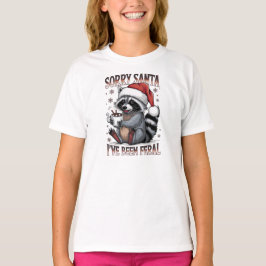 Funny Christmas Raccoon Girl T-shirt