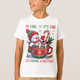 Funny Christmas Snowman Boys T-shirt