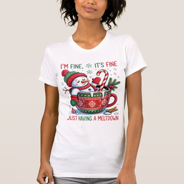 Funny Christmas T-Shirt – “I'm Fine, It's Fine (Frente)