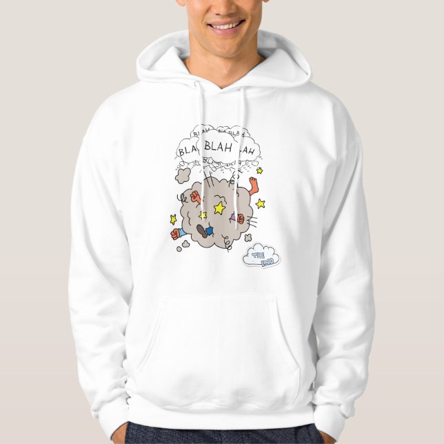 Funny Comic Fight Cloud Men's Pullover Hoodie (Frente)