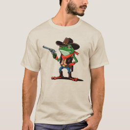 Funny Cowboy Frog Cartoon T-Shirt