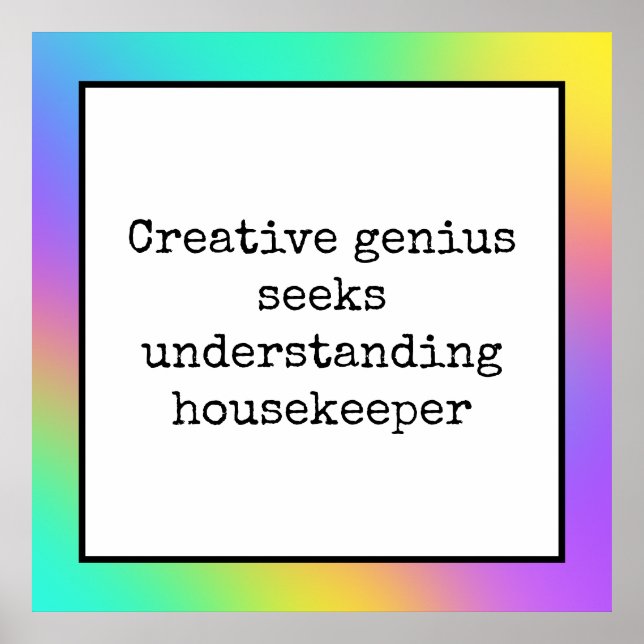 Funny Creative Genius Housekeeper Poster (Frente)
