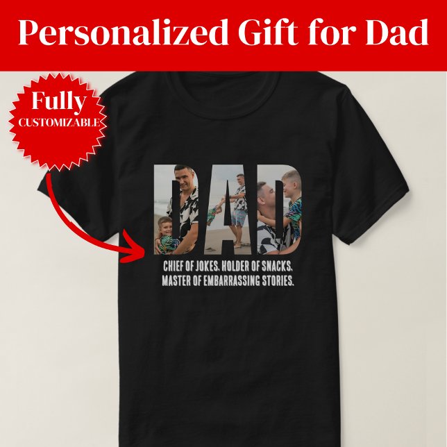 Funny Dad T-Shirt Christmas Gifts for Dad (Funny Dad T-Shirt – Chief of Jokes & Snack Holder)