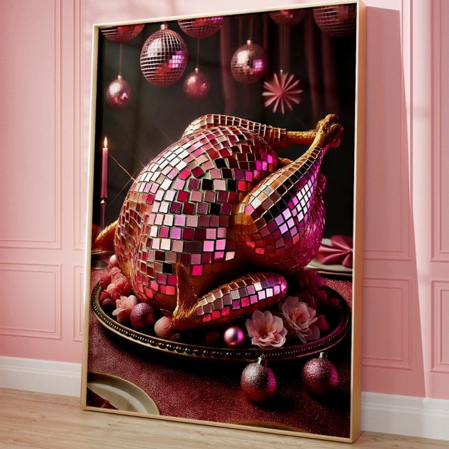 Funny Disco Turkey Wall Art Poster (Criador carregado)