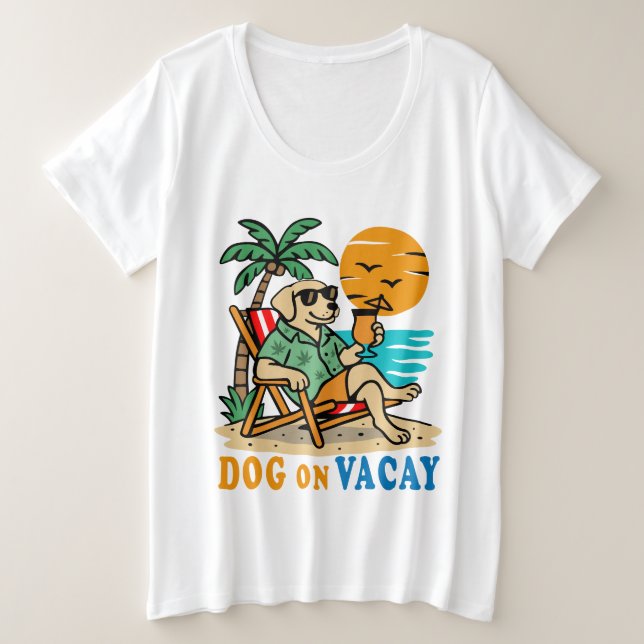 Funny Dog on Vacation T-Shirt | Cute Summer (Frente do Design)