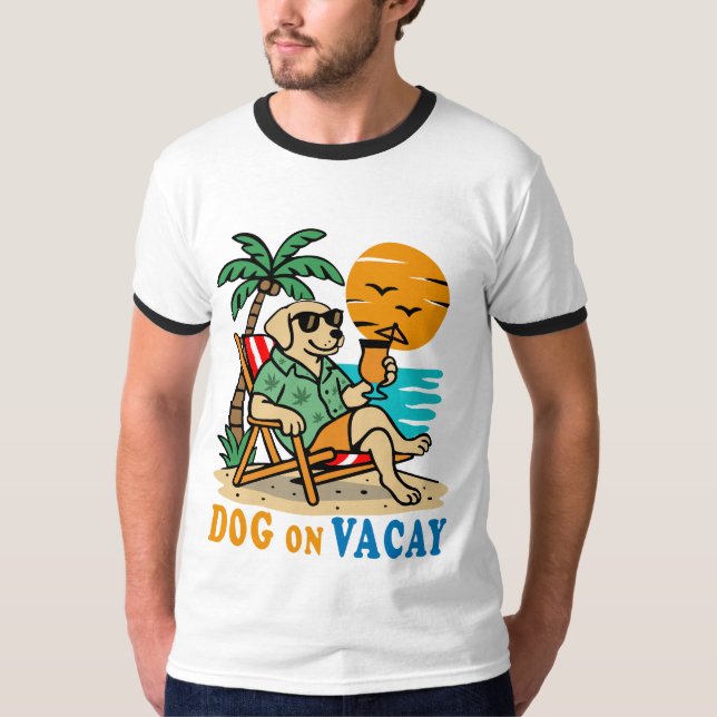 Funny Dog on Vacation T-Shirt | Cute Summer (Frente)