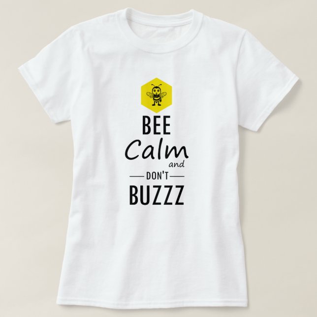 Funny "Don't Buzzz" Bee T-Shirt (Frente do Design)