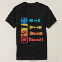 Funny "Eat Sleep Game Repeat" Gamer T-Shirt