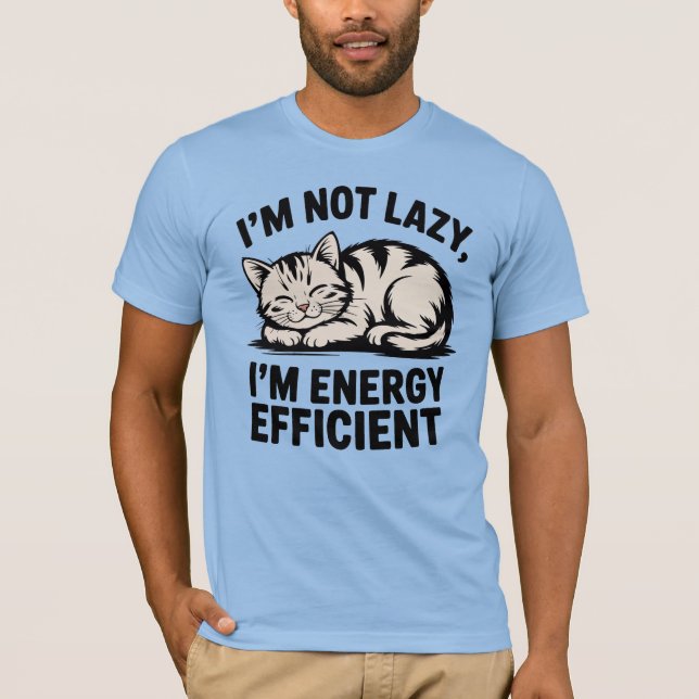 Funny Energy Efficient Cat T-Shirt (Frente)