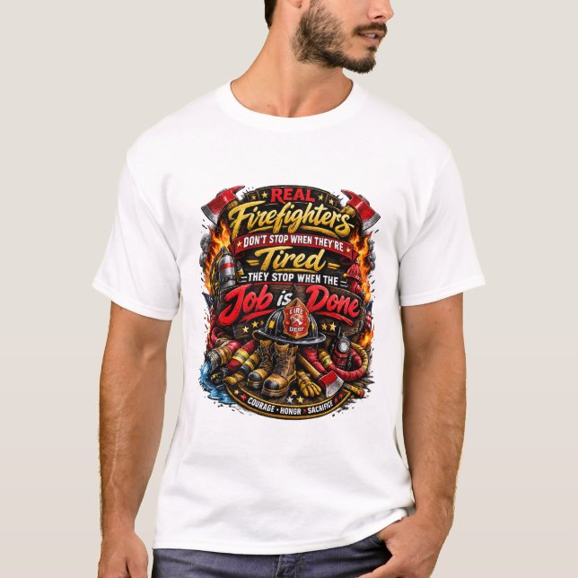 Funny Firefighter Quote T-Shirt Design (Frente)