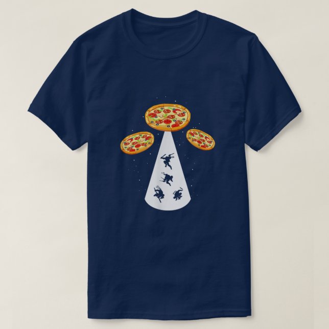 Funny Food UFO Pizza T-Shirt (Frente do Design)