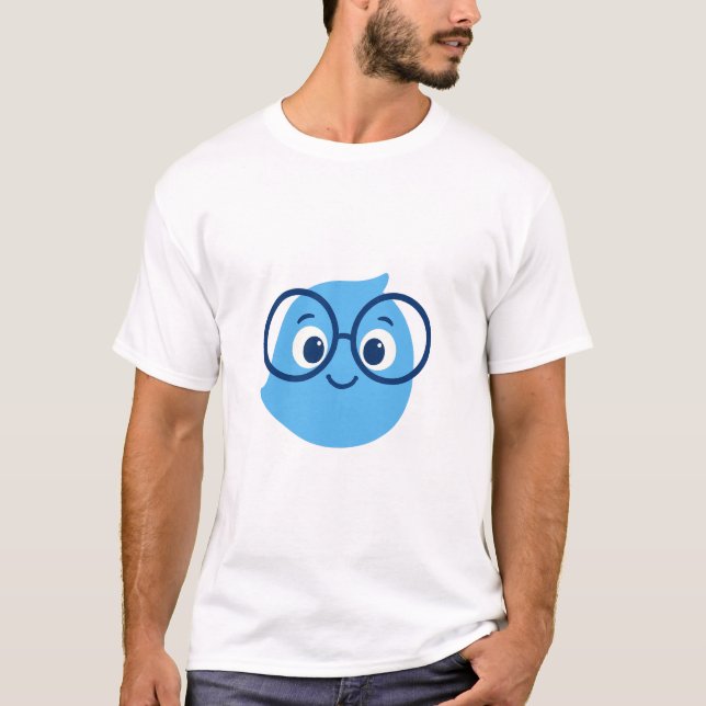 Funny Geeky Smiley Face T-Shirt for Men – Cute Blu (Frente)