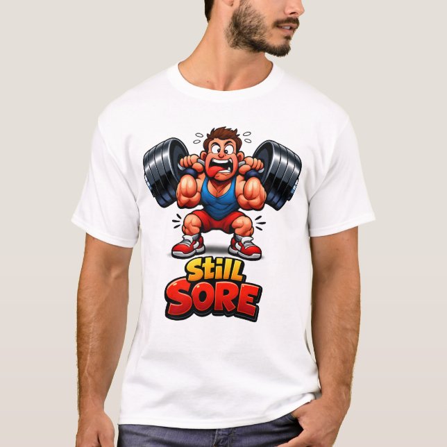 Funny Gym T-Shirt Design Bodybuilding Workout Meme (Frente)