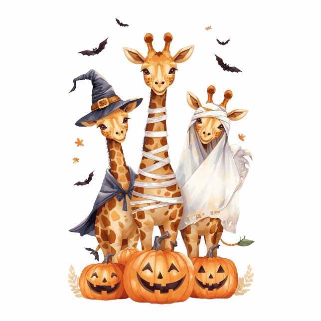 Funny Halloween Giraffe T-Shirt – Boo, Mummy & Wit (Criador carregado)