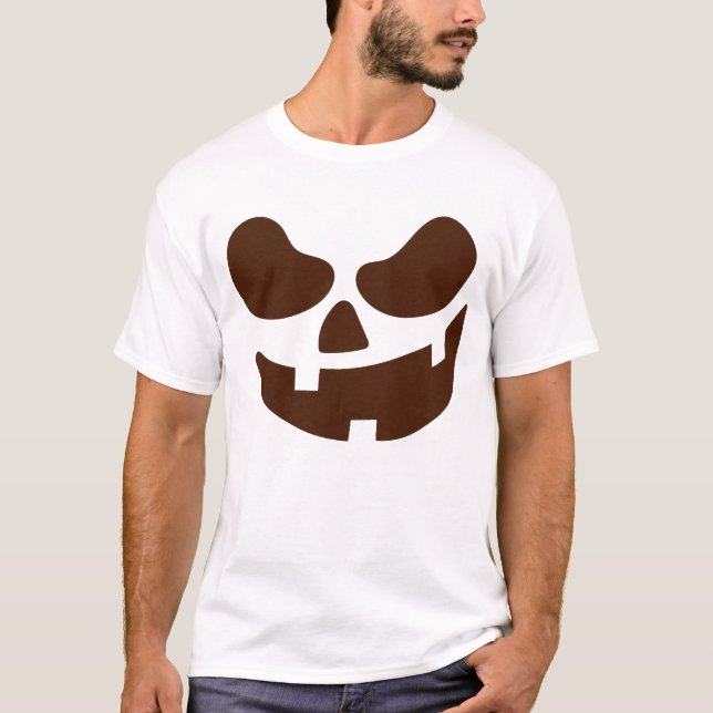 Funny Jack-o'-Lantern Face Halloween T-Shirt (Frente)