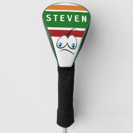 Funny Judgy Face Retro Striped Golf Dad First Name