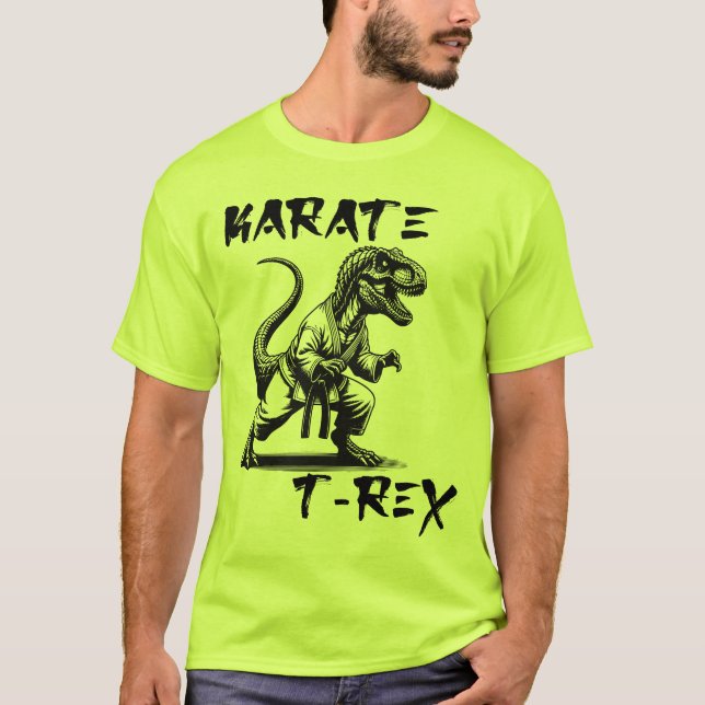 Funny Karate T-Rex Dinosaur T-Shirt (Frente)