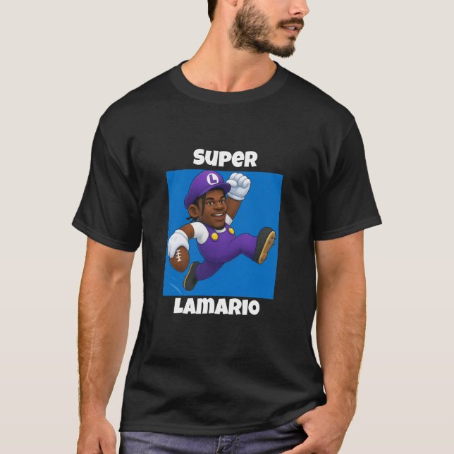 Funny Lamar Jackson x Mario T-Shirt (Frente)