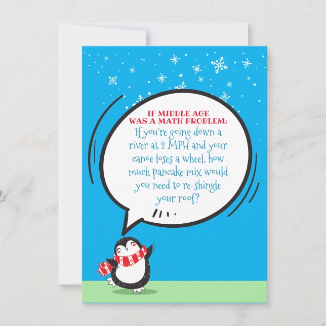 Funny Middle Age Math Problem Birthday Card (Frente)