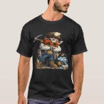 Funny Miner Raccoon Graphic T-Shirt for Men<br><div class="desc">Add a touch of humor and adventure to your wardrobe with this Funny Miner Raccoon graphic T-shirt. Featuring a cool raccoon miner with a helmet, tools, and treasure bags, this playful design blends cartoon character art with hardworking miner vibes. Perfect for mining enthusiasts, gaming fans, animal lovers, and anyone who...</div>