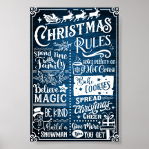 Funny Moderno Regras de Natal Sinal de Poster