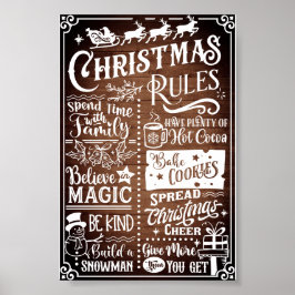 Funny Moderno Regras de Natal Sinal de Poster