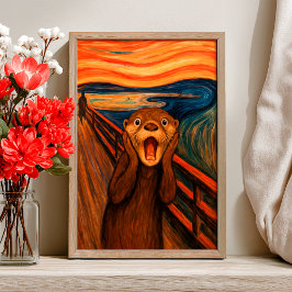Funny Otter Scream Inspired Poster