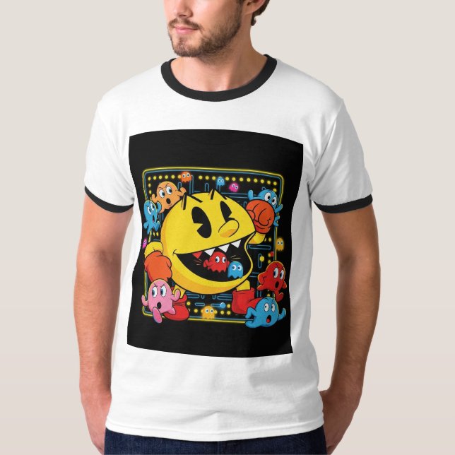 Funny Pac-Man T-Shirt – Retro Arcade Gaming Tee (Frente)