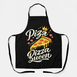 Funny Pizza Queen Cooking Apron for Women Cute Gif
