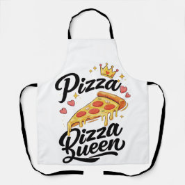 Funny Pizza Queen Cooking Apron for Women Cute Gif