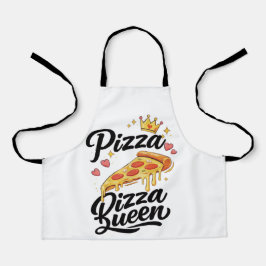 Funny Pizza Queen Cooking Apron for Women Cute Gif