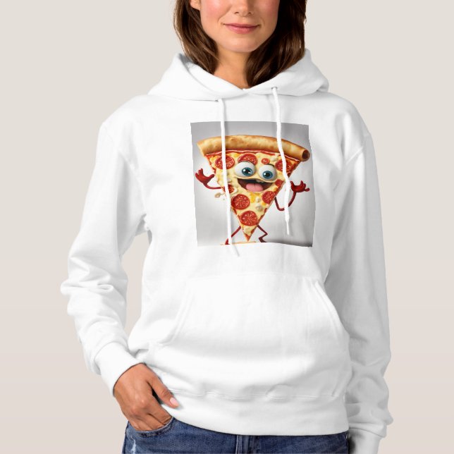 Funny  Pizza Slice T-Shirt - Cute Anthropomorphic  (Frente)