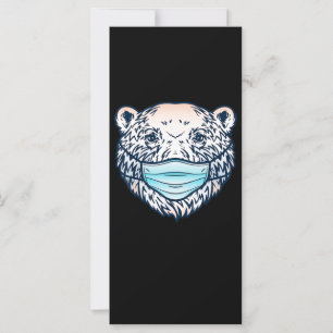 Funny Polar Bear Wearing A face Mask Animal Lover