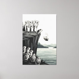Funny poster featuring lemmings canvas print